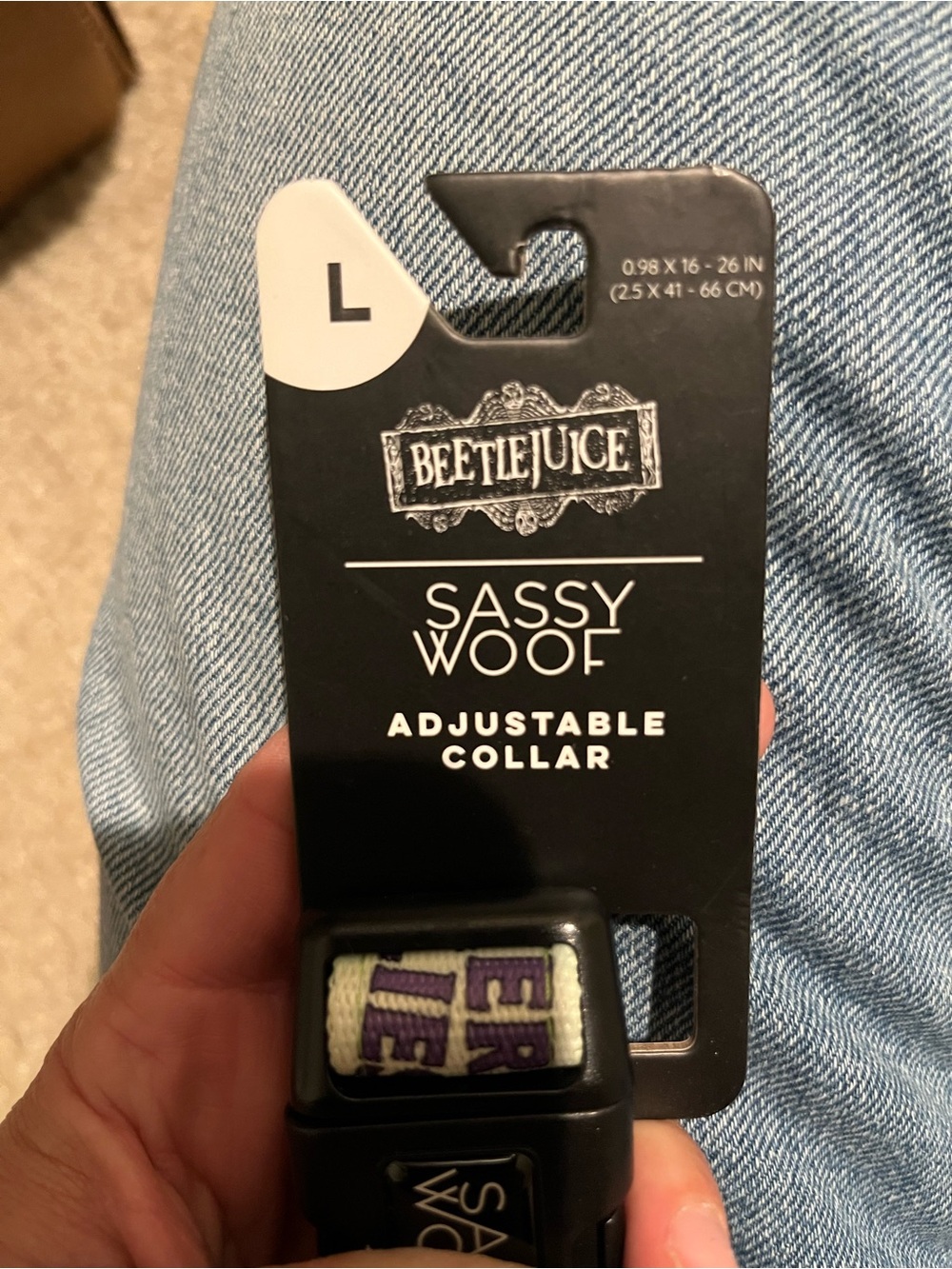 Brand new Sassy Woof Beetlejuice adjustable dog collar in size Large - Picture 5 of 5